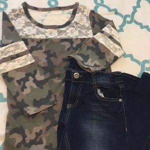 Set Arizona jeans and camo lace top